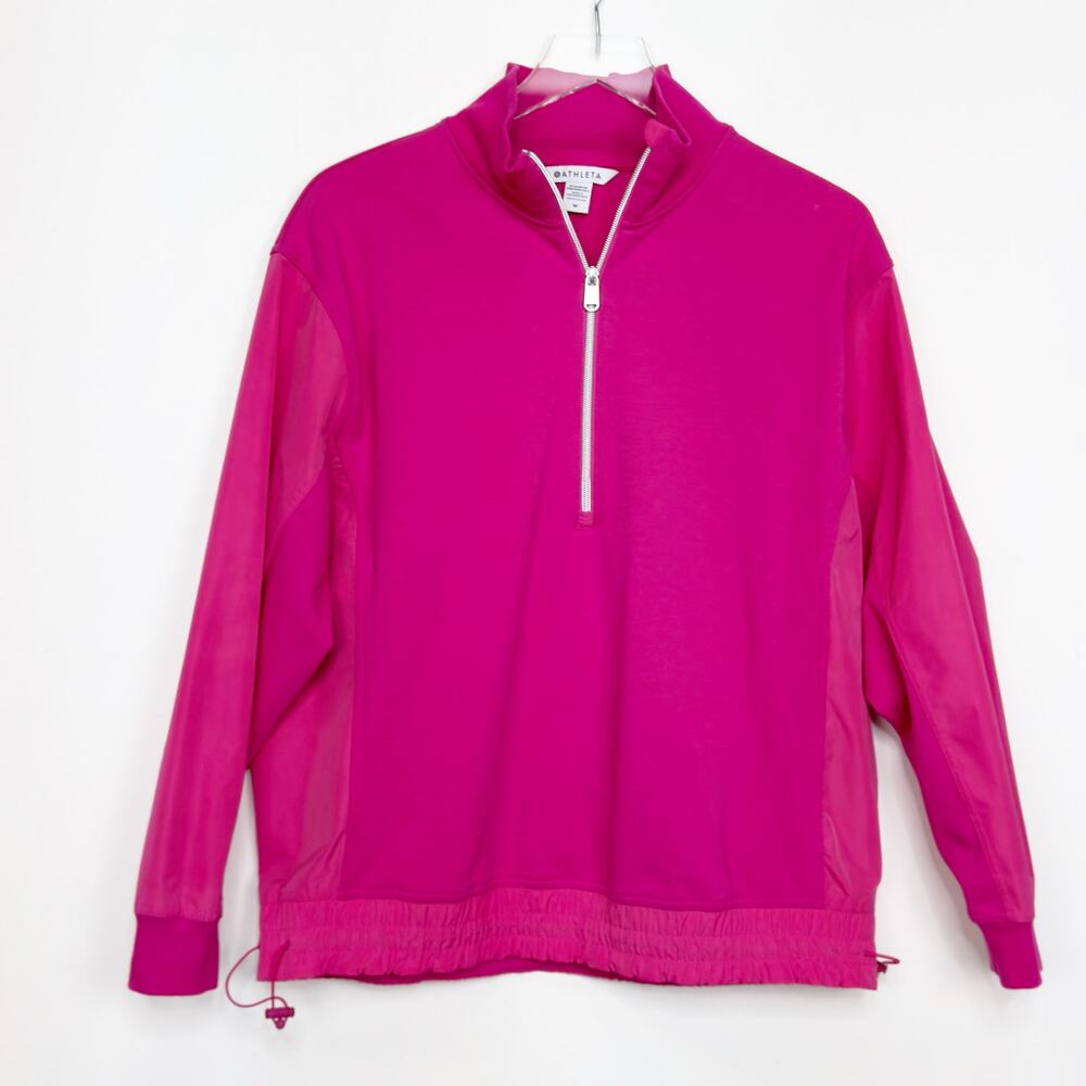 Athleta Pink Quarter-Zip Sweatshirt